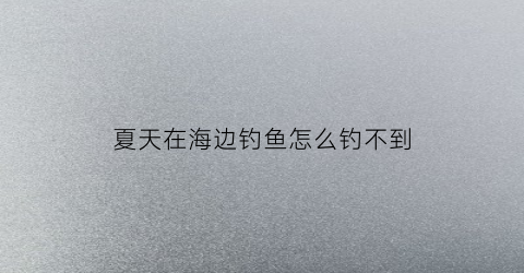 “夏天在海边钓鱼怎么钓不到(海边为什么钓不到大鱼)