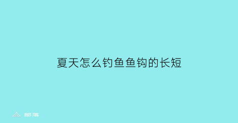 夏天怎么钓鱼鱼钩的长短