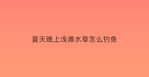 “夏天晚上浅滩水草怎么钓鱼(草鱼在浅滩怎么钓)