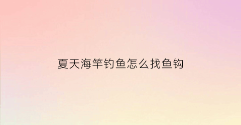 夏天海竿钓鱼怎么找鱼钩(钓海竿技巧)