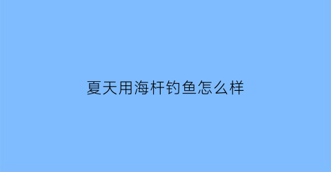 夏天用海杆钓鱼怎么样(海竿夏天钓底好吗)
