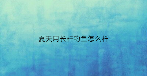 夏天用长杆钓鱼怎么样(长杆钓鱼技巧)