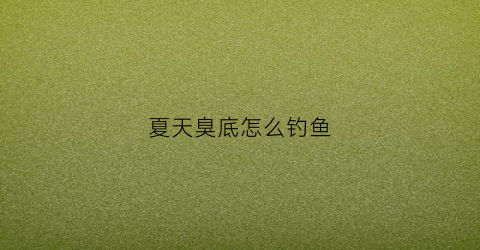 夏天臭底怎么钓鱼(臭底的塘怎么钓)