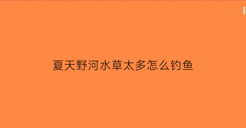 夏天野河水草太多怎么钓鱼(河里有水草怎么钓鱼)