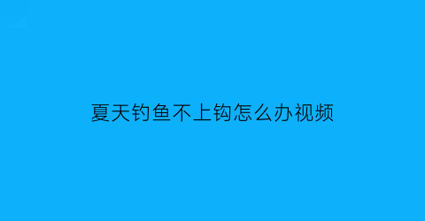 夏天钓鱼不上钩怎么办视频(夏天钓不到鱼)