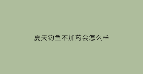 夏天钓鱼不加药会怎么样(夏天钓鱼没口)