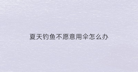 夏天钓鱼不愿意用伞怎么办
