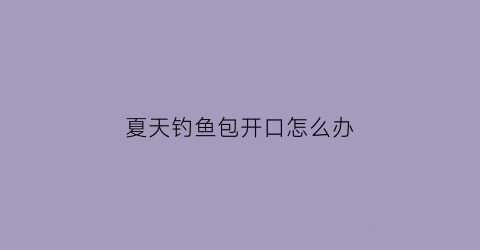 “夏天钓鱼包开口怎么办(钓鱼包包价格和图片)