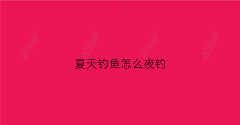 夏天钓鱼怎么夜钓(夏天如何夜钓)