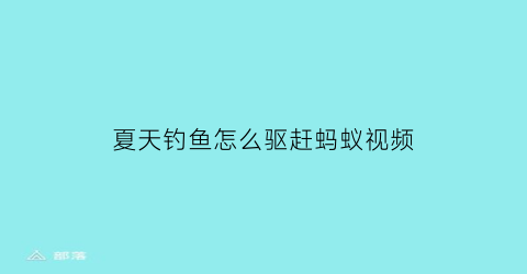 夏天钓鱼怎么驱赶蚂蚁视频