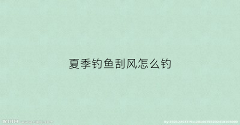 夏季钓鱼刮风怎么钓(夏季钓鱼刮风怎么钓鱼)