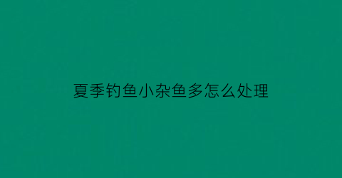 夏季钓鱼小杂鱼多怎么处理(夏季小杂鱼多怎么调漂)