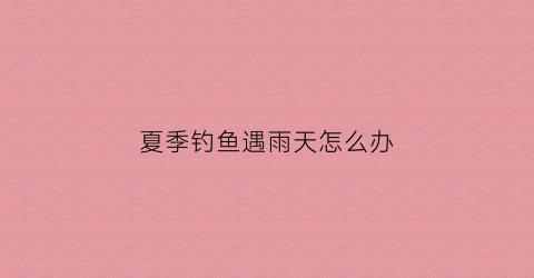 “夏季钓鱼遇雨天怎么办(夏天下大雨钓鱼)