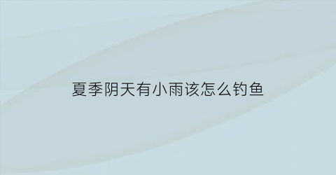 夏季阴天有小雨该怎么钓鱼(夏季阴天有小雨该怎么钓鱼呢)