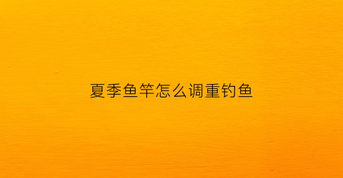 夏季鱼竿怎么调重钓鱼(鱼竿怎么调试)