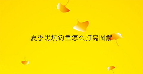 夏季黑坑钓鱼怎么打窝图解(夏季黑坑怎么选位置)