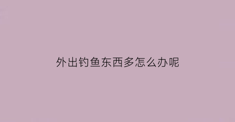 外出钓鱼东西多怎么办呢(外出钓鱼带什么吃的方便)
