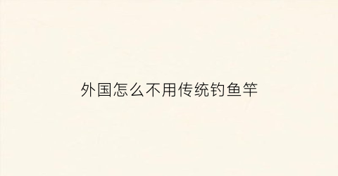 “外国怎么不用传统钓鱼竿(外国人海钓用的什么鱼竿)