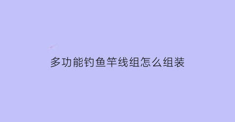 多功能钓鱼竿线组怎么组装