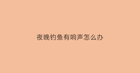 夜晚钓鱼有响声怎么办(晚上钓鱼鱼获)