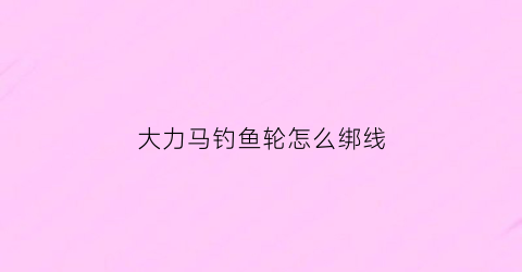 大力马钓鱼轮怎么绑线(大力马钓鱼轮怎么绑线视频)