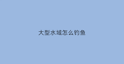 大型水域怎么钓鱼