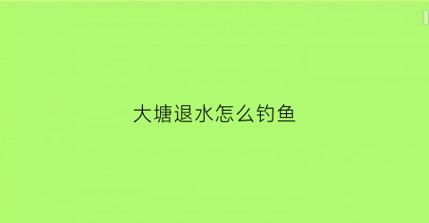 大塘退水怎么钓鱼(大塘退水怎么钓鱼呢)