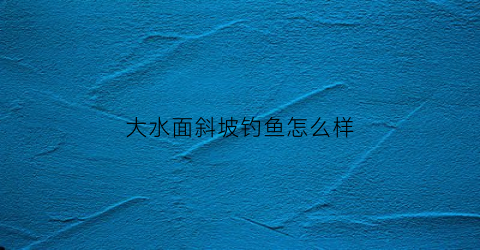 大水面斜坡钓鱼怎么样