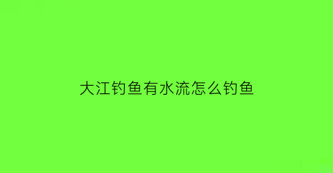 大江钓鱼有水流怎么钓鱼(钓大江用什么鱼饵)