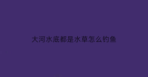 “大河水底都是水草怎么钓鱼(河底的水草)