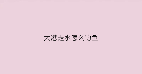 大港走水怎么钓鱼(大港水库一日游攻略)