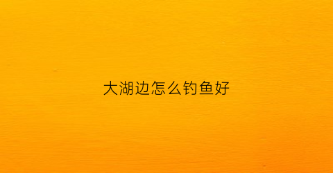 大湖边怎么钓鱼好(大湖里钓鱼用什么鱼饵)