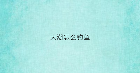 大潮怎么钓鱼(大潮钓鱼好还是小潮钓鱼好)