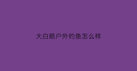 大白鹅户外钓鱼怎么样(大白鹅出门)