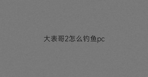 大表哥2怎么钓鱼pc(大表哥2怎么钓鱼王)