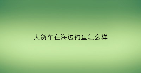 大货车在海边钓鱼怎么样(货船上钓鱼)