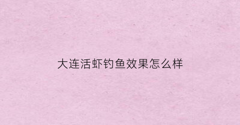 大连活虾钓鱼效果怎么样(大连活虾价格)