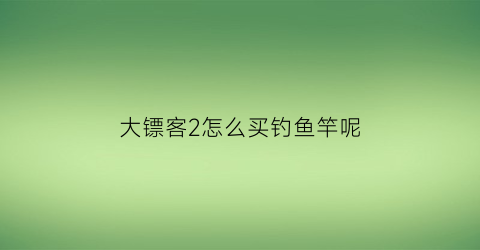 大镖客2怎么买钓鱼竿呢(荒野大镖客2怎么买鱼饵)