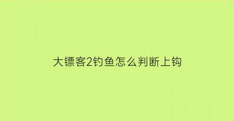 大镖客2钓鱼怎么判断上钩