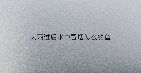 大雨过后水中冒烟怎么钓鱼(大雨下冒烟了怎么形容)