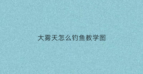 大雾天怎么钓鱼教学图(大雾天怎么钓鱼教学图片大全)