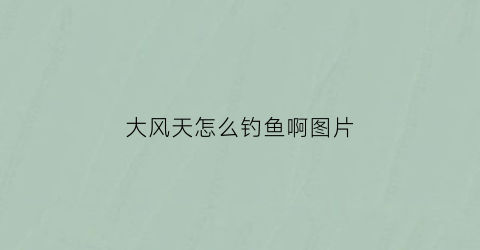 大风天怎么钓鱼啊图片(大风天怎么钓鱼啊图片)