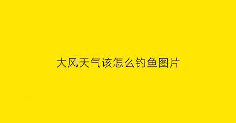 “大风天气该怎么钓鱼图片(大风天气怎么钓鱼)