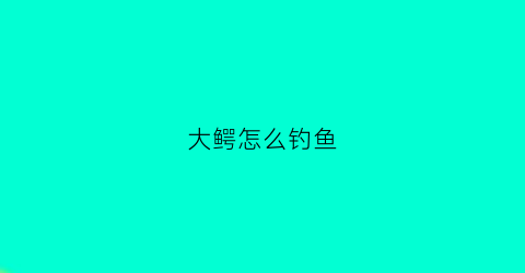 大鳄怎么钓鱼(大鳄钓鱼钓不到)