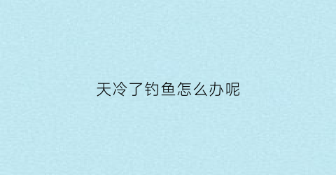 天冷了钓鱼怎么办呢(天冷的时候钓鱼)