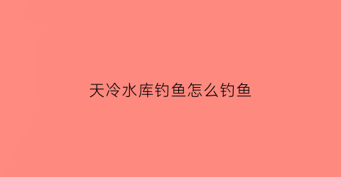 天冷水库钓鱼怎么钓鱼(冬天水库怎么钓)