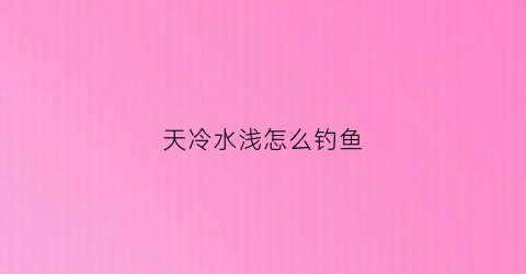 天冷水浅怎么钓鱼(天冷水浅怎么钓鱼视频)