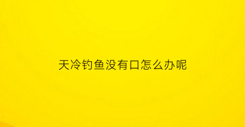 天冷钓鱼没有口怎么办呢