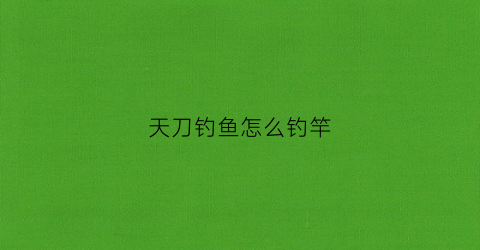 天刀钓鱼怎么钓竿(天刀钓竿)