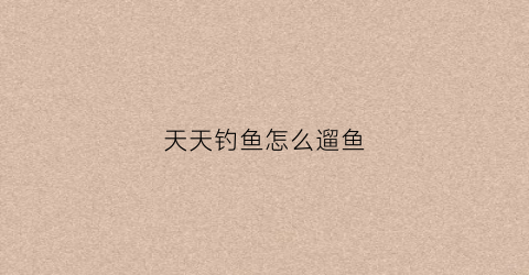 天天钓鱼怎么遛鱼(天天钓大鱼)